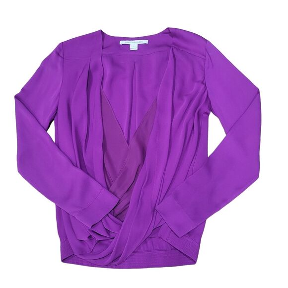 Diane von Furstenberg Purple Issie Silk Top - Picture 1 of 6